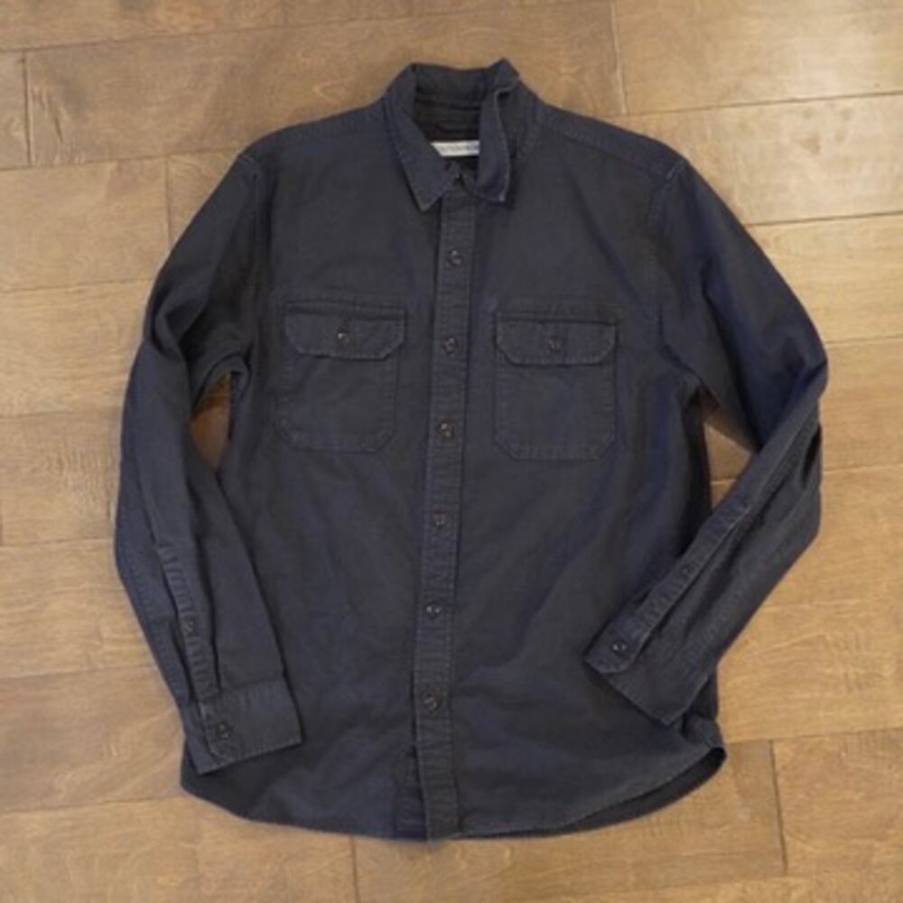 Outerknown The utilitarian shirt Collared Button Up Shirt Black Mens Size Small